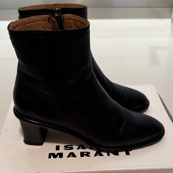 Isabel Marant Shoes - Isabel Marant Calf Leather Daily B Black Ankle Booties 40 (26cm long)